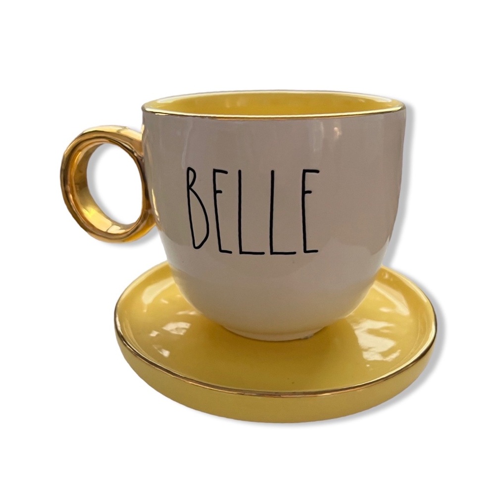 NWT Rae Dunn Mug and Saucer Disneys Princess Belle